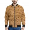 Egyptian Hieroglyphs Print Bomber Jacket