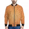 Egyptian Hieroglyphs Symbol Print Bomber Jacket