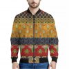 Egyptian Tribal Pattern Print Bomber Jacket