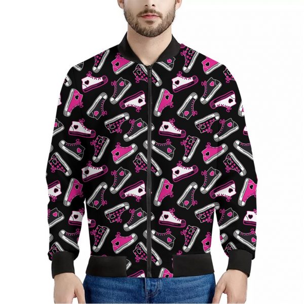 Emo Shoes Pattern Print Bomber Jacket