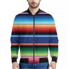 Ethnic Mexican Serape Pattern Print Bomber Jacket