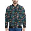 Exotic Tropical Toucan Pattern Print Bomber Jacket