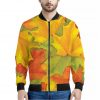 Fall Autumn Maple Leaves Print Bomber Jacket