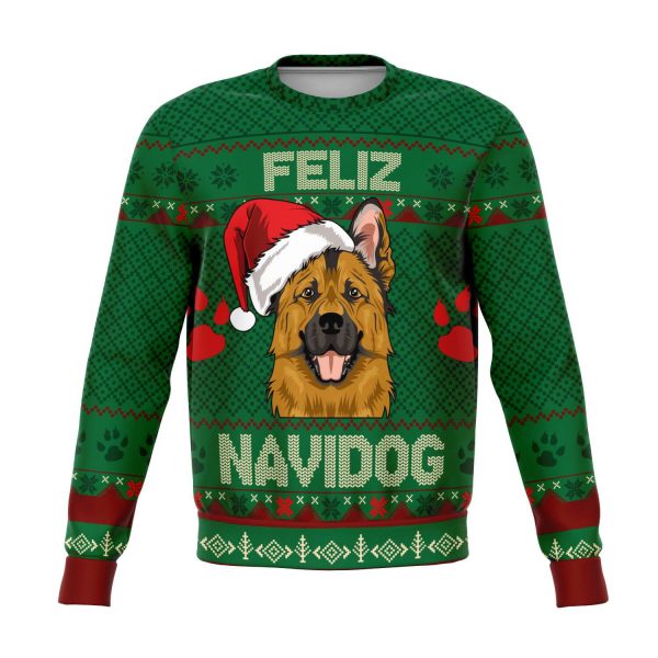"Feliz Navidog - German Shepherd" Ugly Christmas Sweatshirt - Colins Store