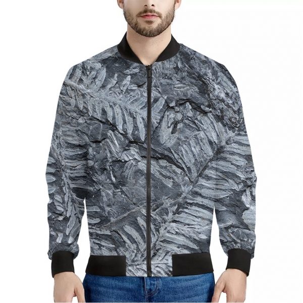 Fern Fossil Print Bomber Jacket