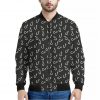 Fishing Hooks Pattern Print Bomber Jacket
