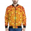 Flame Kaleidoscope Print Bomber Jacket