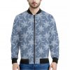 Floral Denim Jeans Pattern Print Bomber Jacket