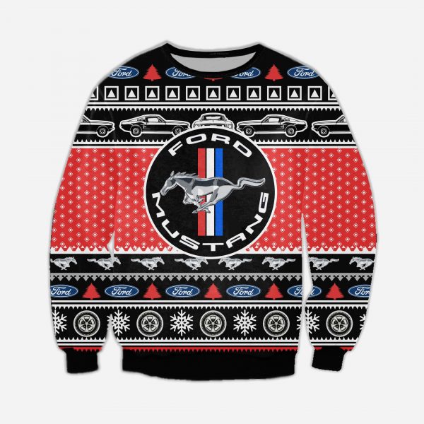 Ford Mustang Knitting Pattern 3D Print Ugly Sweatshirt
