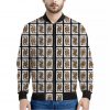 Four Queens Playing Cards Pattern Print Bomber Jacket