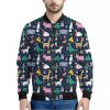 Funny Christmas Animals Pattern Print Bomber Jacket