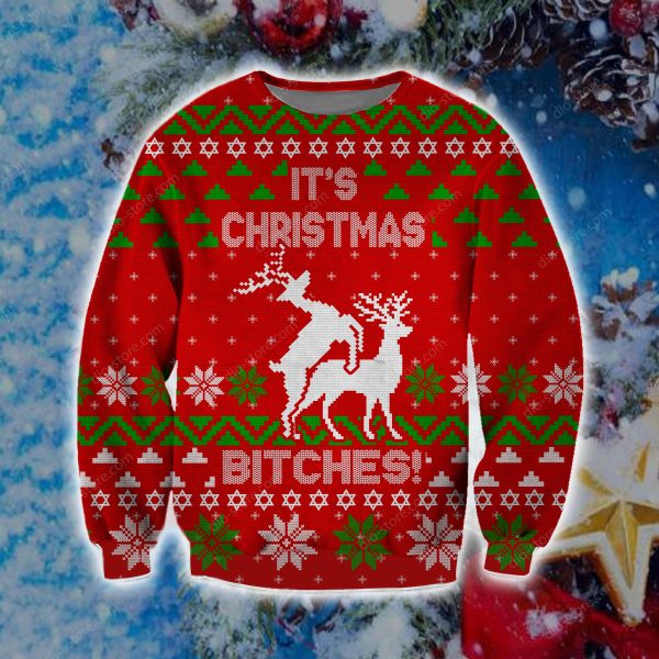 Funny Christmas Knitting Pattern 3D Print Ugly Christmas Sweatshirt