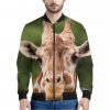 Funny Giraffe Print Bomber Jacket