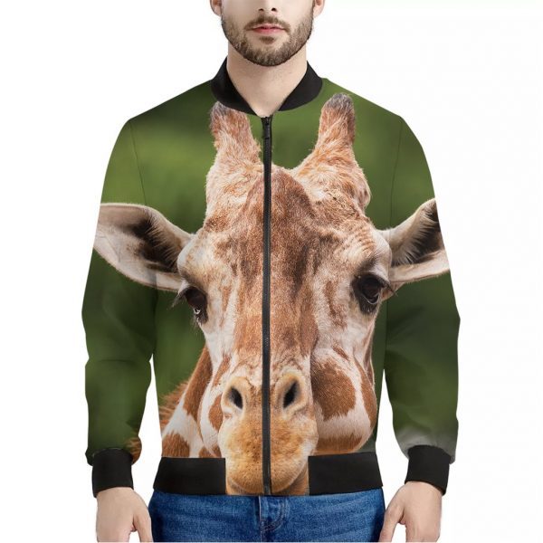 Funny Giraffe Print Bomber Jacket