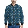 Funny Skeleton Party Pattern Print Bomber Jacket