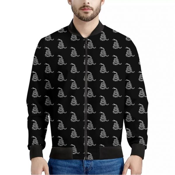 Gadsden Flag Pattern Print Bomber Jacket