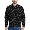 Geometric Star Pattern Print Bomber Jacket