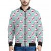 Girly Cat With Glasses Pattern Print Bomber Jacket
