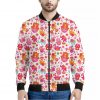 Girly Elephant And Hamsa Pattern Print Bomber Jacket