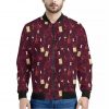 Glasses And Bottles Of Wine Print Bomber Jacket