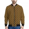 Gold And Black Orthodox Pattern Print Bomber Jacket