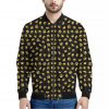 Gold Crown Pattern Print Bomber Jacket
