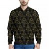 Gold Sun And Moon Pattern Print Bomber Jacket