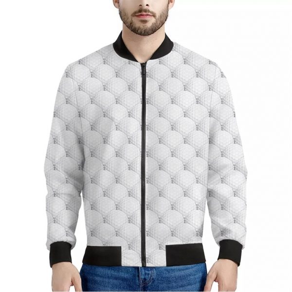 Golf Ball Pattern Print Bomber Jacket