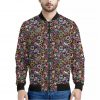 Graffiti Donut Pattern Print Bomber Jacket