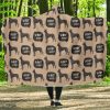 Great Dane Pattern Print Hooded Blanket Cloak Blanket