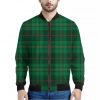 Green And Red Stewart Tartan Print Bomber Jacket