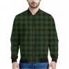 Green Black And Red Tartan Pattern Print Bomber Jacket
