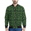 Green Chili Peppers Pattern Print Bomber Jacket