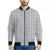 Grey Tattersall Pattern Print Bomber Jacket
