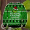 Grinch Hate Hate Hate Knitting Pattern 3D Print Ugly Christmas Sweatshirt