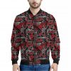 Grunge Graffiti Pattern Print Bomber Jacket