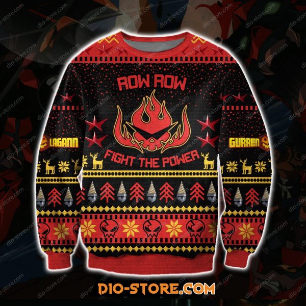 Gurren Lagann Knitting Pattern 3D Print Ugly Sweatshirt