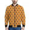 Halloween Grim Reaper Pattern Print Bomber Jacket