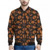 Halloween Pumpkin And Bat Pattern Print Bomber Jacket