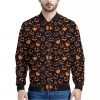 Halloween Pumpkin Faces Pattern Print Bomber Jacket