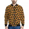 Halloween Pumpkin Jack-O'-Lantern Print Bomber Jacket