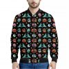 Halloween Zombie Pattern Print Bomber Jacket