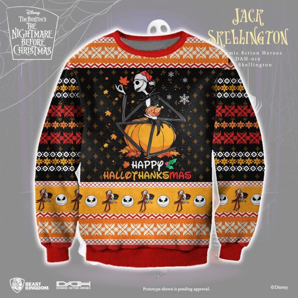 Happy Hallothanksmas 3D All Over Printed Ugly Sweatshirt