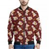 Happy Jack Russell Terrier Pattern Print Bomber Jacket