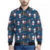 Happy Santa Claus Pattern Print Bomber Jacket