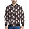 Happy Snowman Pattern Print Bomber Jacket
