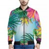 Hawaiian Aloha Flower Print Bomber Jacket