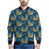 Hawaiian Tiki Pattern Print Bomber Jacket