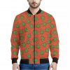 Hemp Leaf Pattern Print Bomber Jacket