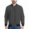 Hexagon Geometric Pattern Print Bomber Jacket